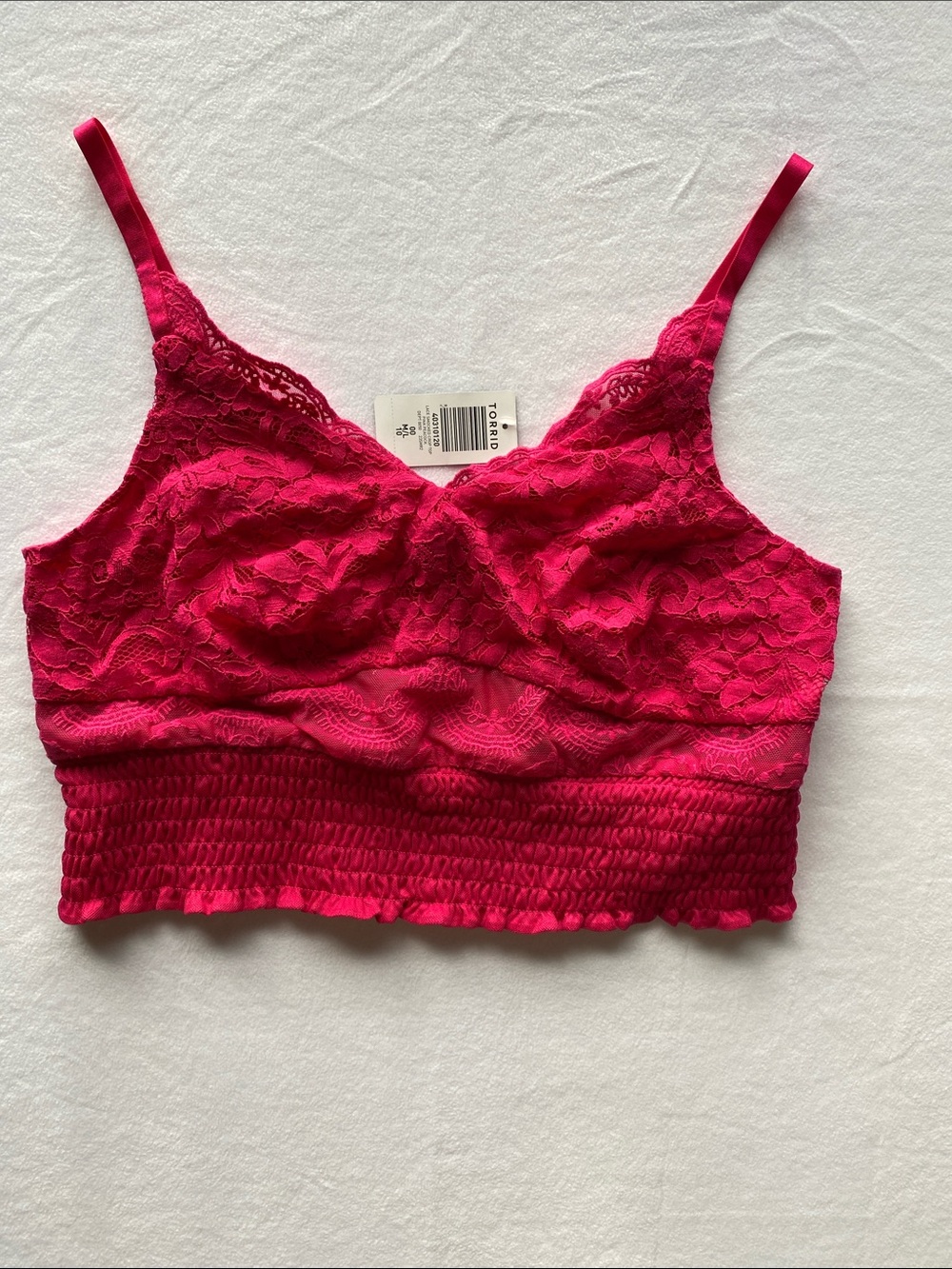 Torrid Hot Pink Lace Bralette Crop Top NWT